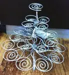 HIRE Cup Cake 4 tier Stand - Silver Wire Small
