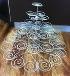 HIRE Cup Cake 5 tier Stand - Silver Wire Large