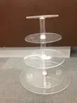 HIRE Cup Cake Stand (with feet) - Clear Perspex