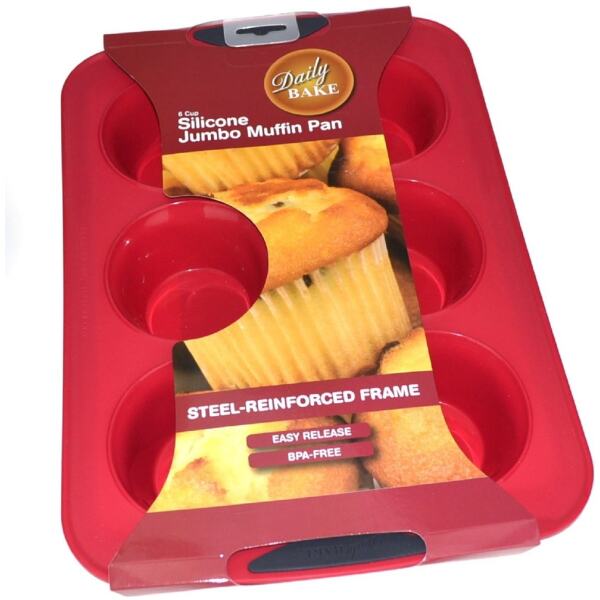 MUFFIN PAN SILICONE JUMBO 6CUP -DAILY BAKE