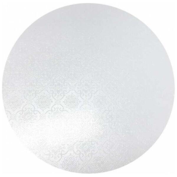 CAKE BOARD MASONITE ROUND WHITE 15" - LOYAL