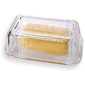 BUTTER DISH RETRO GLASS -DAVIS & WADELL