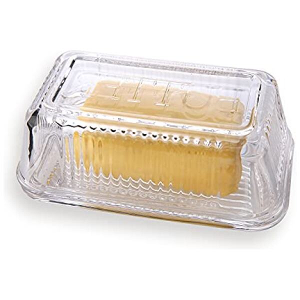 BUTTER DISH RETRO GLASS -DAVIS & WADELL