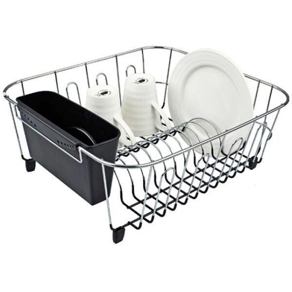 DISH DRAINER SML WITH CADDY BLACK - APPETITO