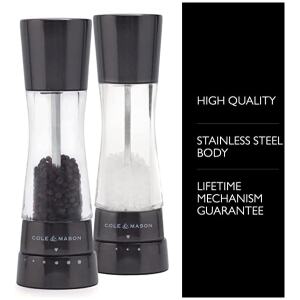 SALT & PEPPER GRINDERS DERWENT GUNMETAL GIFT SET - COLE & MASON