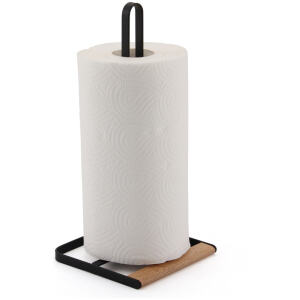 PAPER TOWEL HOLDER BLACK/WOODEN - CLASSICA
