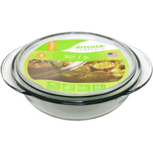 GLASS CASSEROLE 2LTR