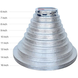 CAKE BOARD MASONITE ROUND SILVER 11" -LOYAL