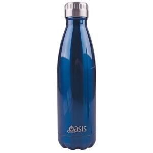 BOTTLE 500ML STAINLESS STEEL BLUE - OASIS