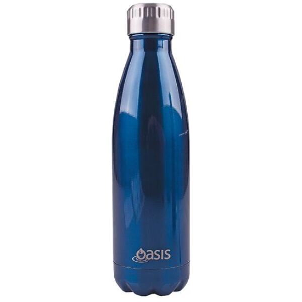 BOTTLE 500ML STAINLESS STEEL BLUE - OASIS