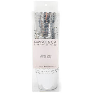 BAKING CUPS SILVER FOIL 25PK -PAPYRUS