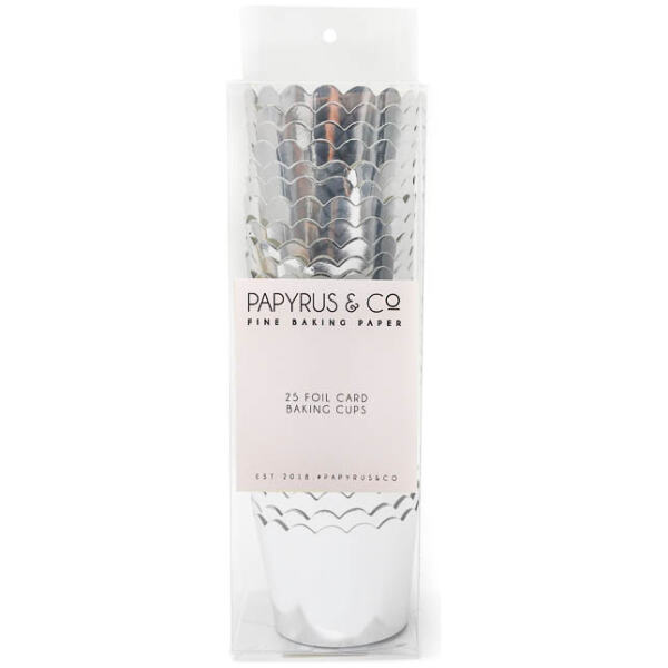 BAKING CUPS SILVER FOIL 25PK -PAPYRUS