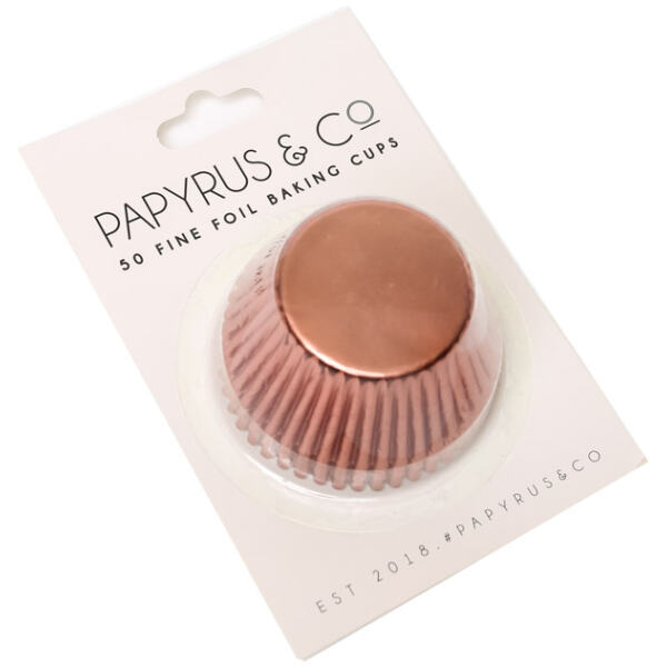 BAKING CUPS ROSE GOLD MEDIUM- PAPYRUS