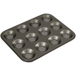 BAKING PAN SHALLOW PERFORATED 12CUP - BAKEMASTER