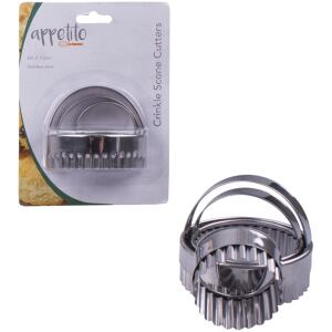 SCONE CUTTERS CRINKLE WITH HANDLE SET 3 - APPETITO