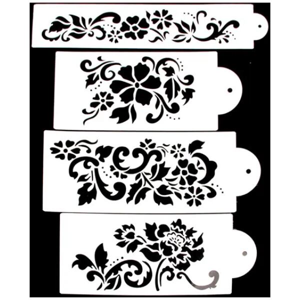 STENCIL FLORAL 4PC