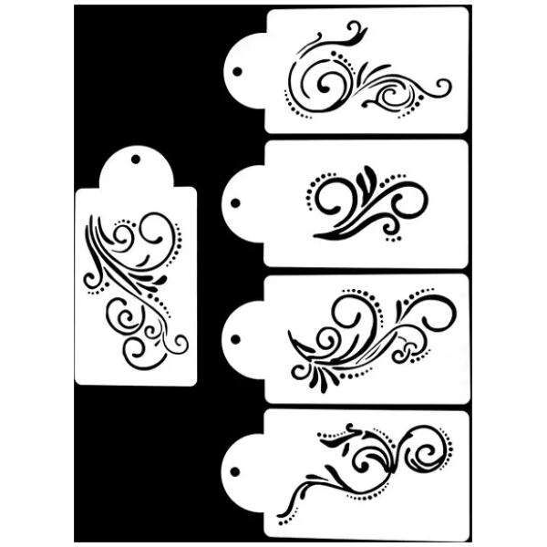 STENCIL LACE SWIRL 2PC