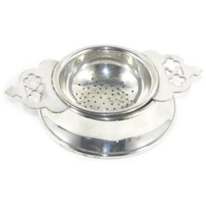 TEA STRAINER WITH BOWL SILVER