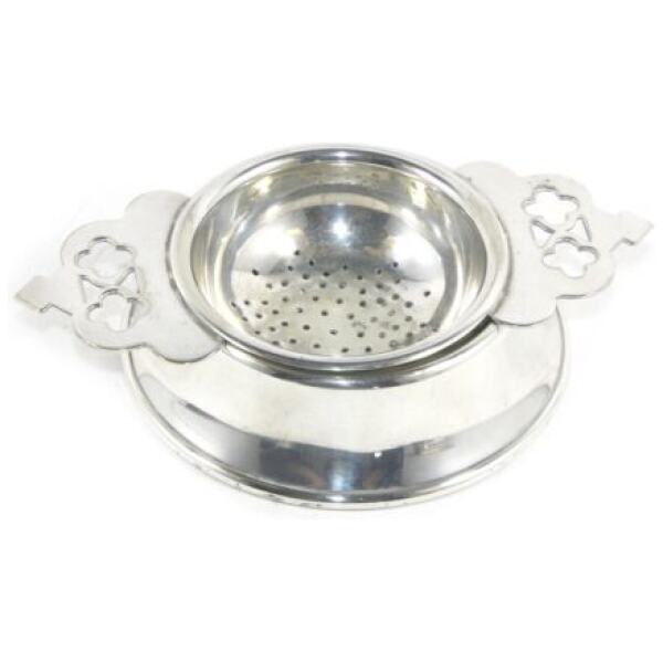 TEA STRAINER WITH BOWL SILVER