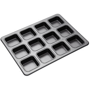 BROWNIE PAN INDIVIDUAL SQUARE 12CUP - BAKEMASTER