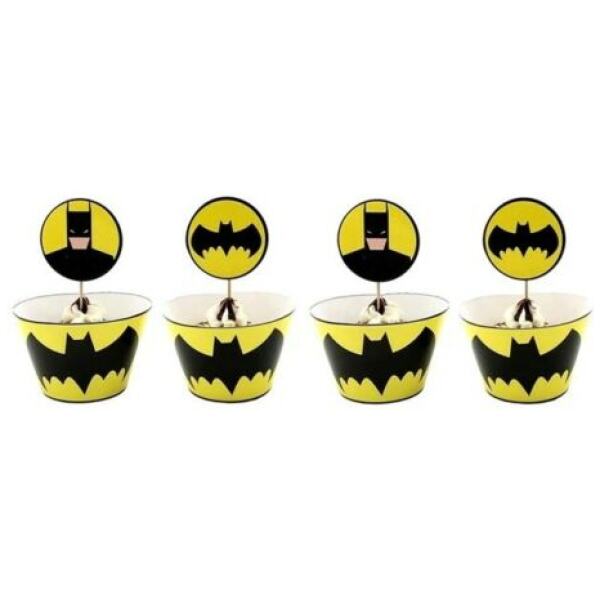CUPCAKE WRAPPER AND TOPPERS BATMAN