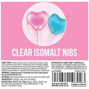 ISOMALT NIBS CLEAR 250G - CAKE CRAFT
