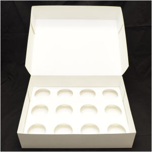 CUPCAKE BOX WHITE 12