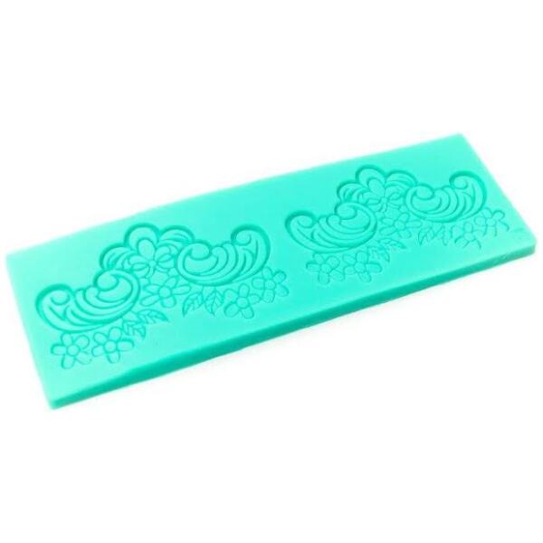 SILICONE MOULD EMBROIDED LACE B/G