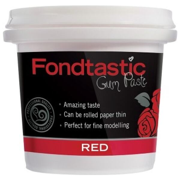 GUM PASTE RED 225GM - FONDTASTIC