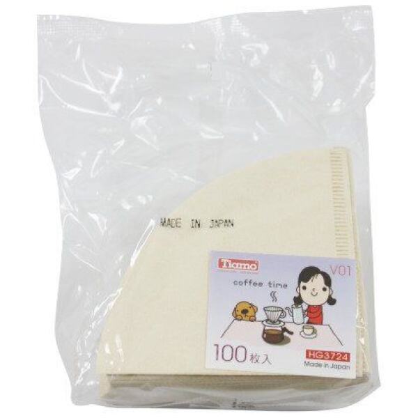 COFFEE PAPER FILTER V01 UNBLEACHED 1-2 CUPS 100 SHEETS - TIAMO