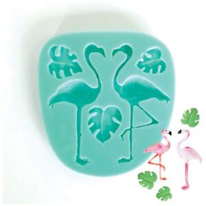 SILICONE MOULD FLAMINGO & PALM LEAF- CAKE CRAFT