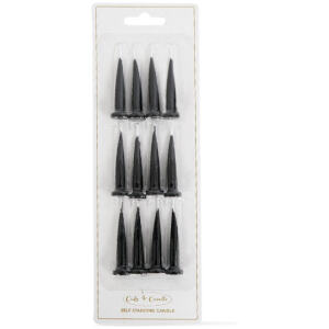 CANDLE BULLET BLACK 12PK