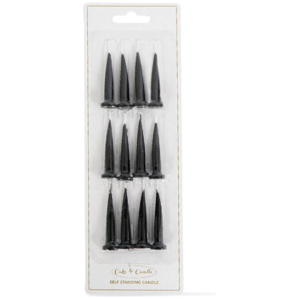 CANDLE BULLET BLACK 12PK