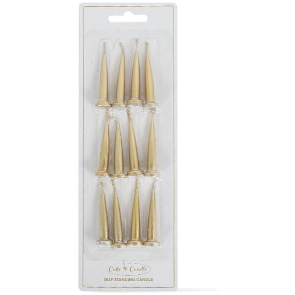 CANDLE BULLET GOLD 12PK