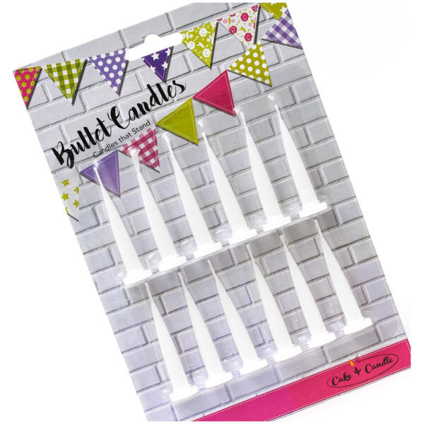 CANDLE BULLET WHITE 12PK