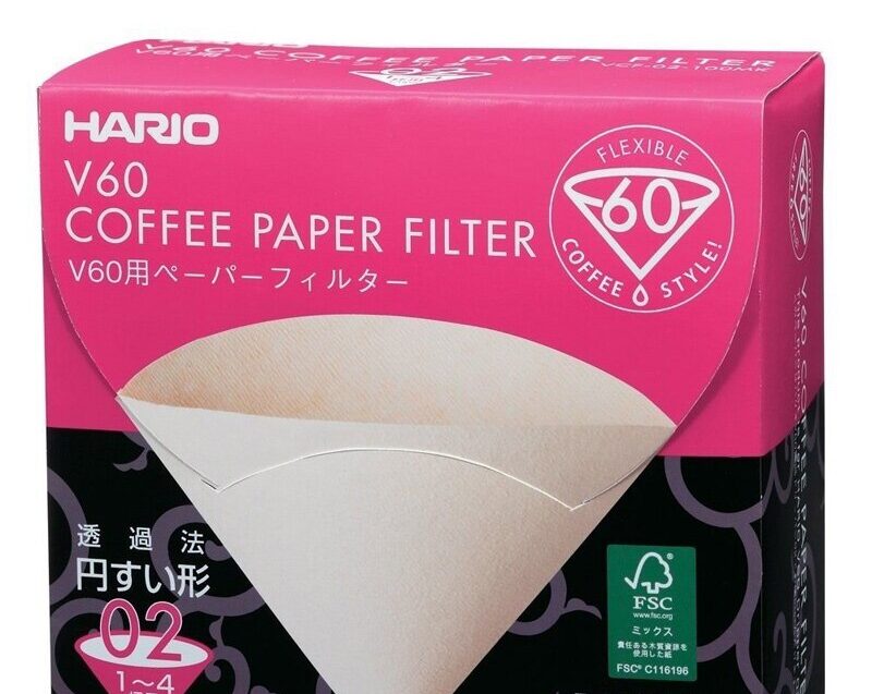 COFFEE PAPER FILTER V60 1-4CUP 100PK - HARIO