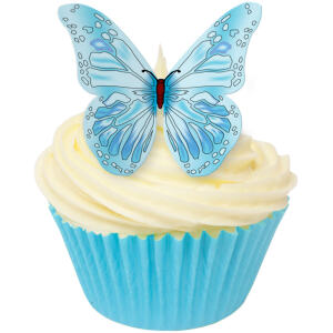 EDIBLE WAFER BLUE BUTTERFLIES