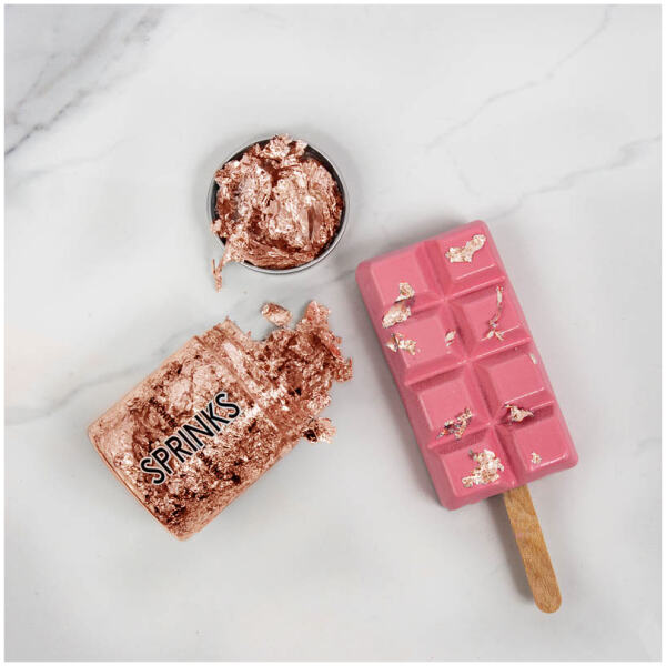 ROSE GOLD LEAF FLAKES SPRINKS - Image 2