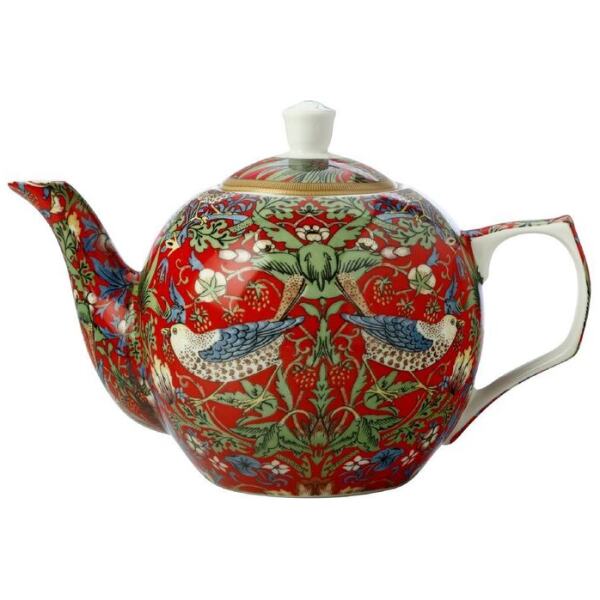 TEAPOT WILLIAM MORRIS STRAWBERRY THIEF RED - MAXWELL & WILLIAMS