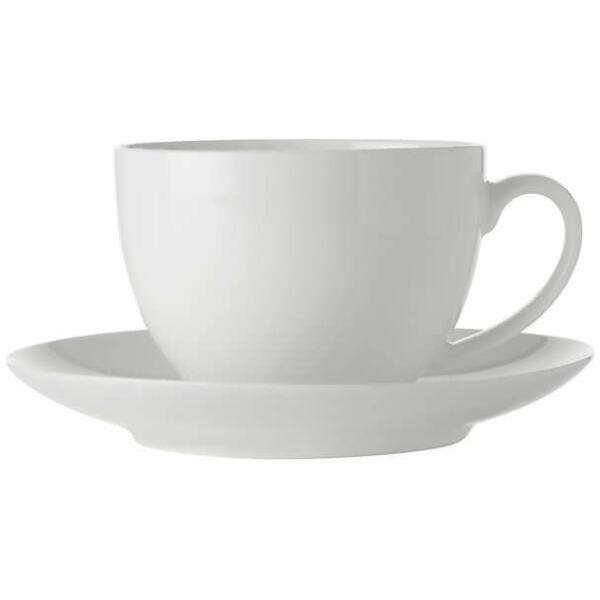 WHITE BASICS CUP/SAUCER COUPE 280ML - MAXWELL & WILLIAMS