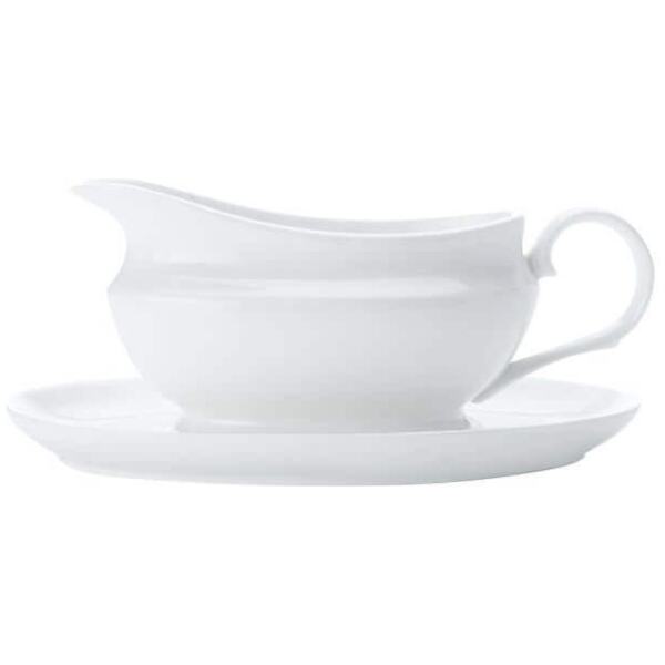 WHITE BASICS GRAVY BOAT & SAUCER 550ML - MAXWELL &WILLIAMS