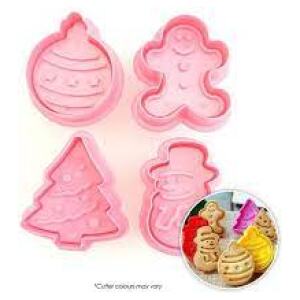 PLUNGER CUTTERS CHRISTMAS 4PC - CAKE CRAFT