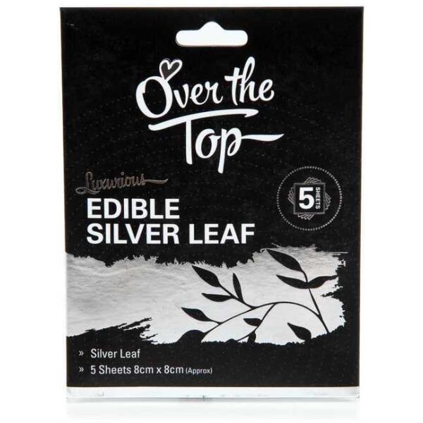 EDIBLE SILVER LEAF 5PCE - OVER THE TOP