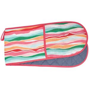OVEN MITT LINEN DOUBLE ENDED SHERBET RIBBONS