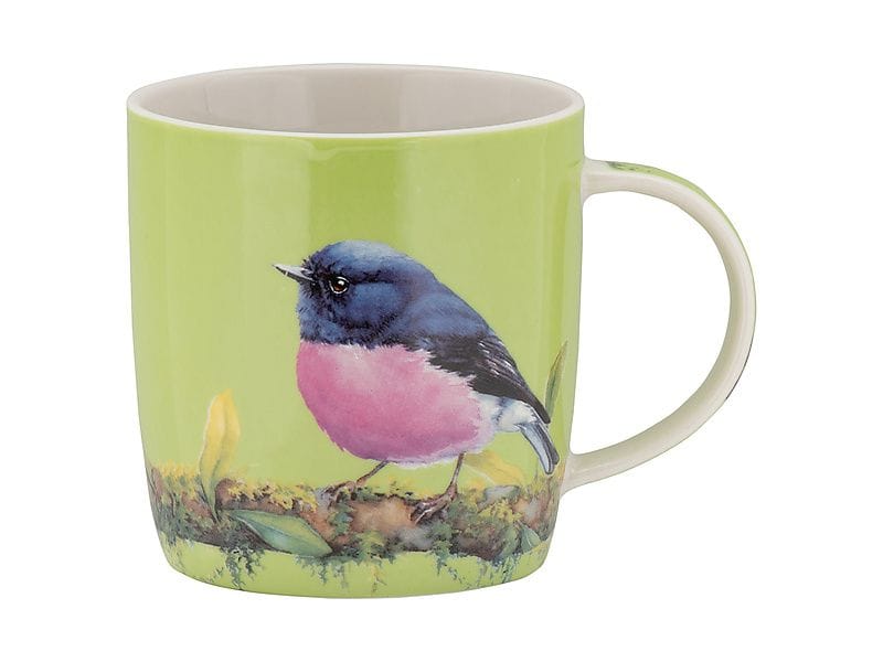 KATHERINE CASTLE MUG BIRD TALK PINK ROBIN 370ML - MAXWELL & WILLIAMS