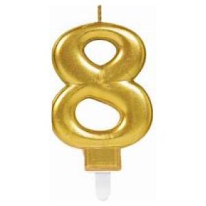 CANDLE FORMAL GOLD 8