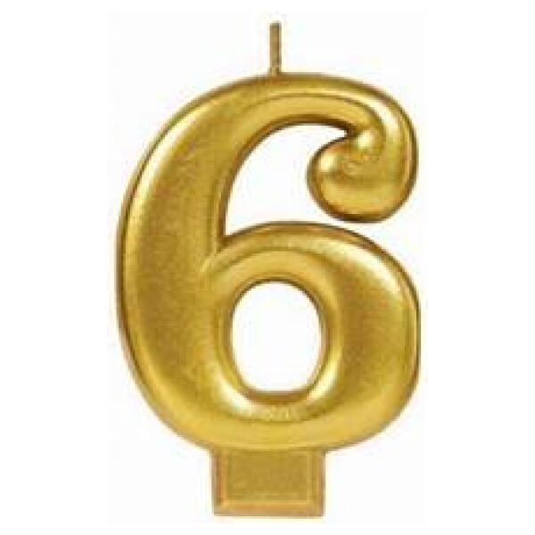 CANDLE FORMAL GOLD 6
