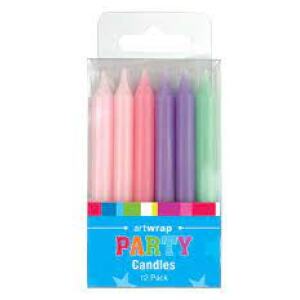 CANDLES PASTEL 8CM 12PK