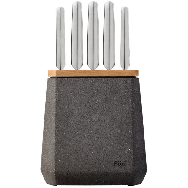 FURI KNIFE BLOCK SET 6PC FLINT TERRAZZO