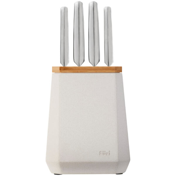 FURI KNIFE BLOCK SET 5PC SNOW TERRAZZO